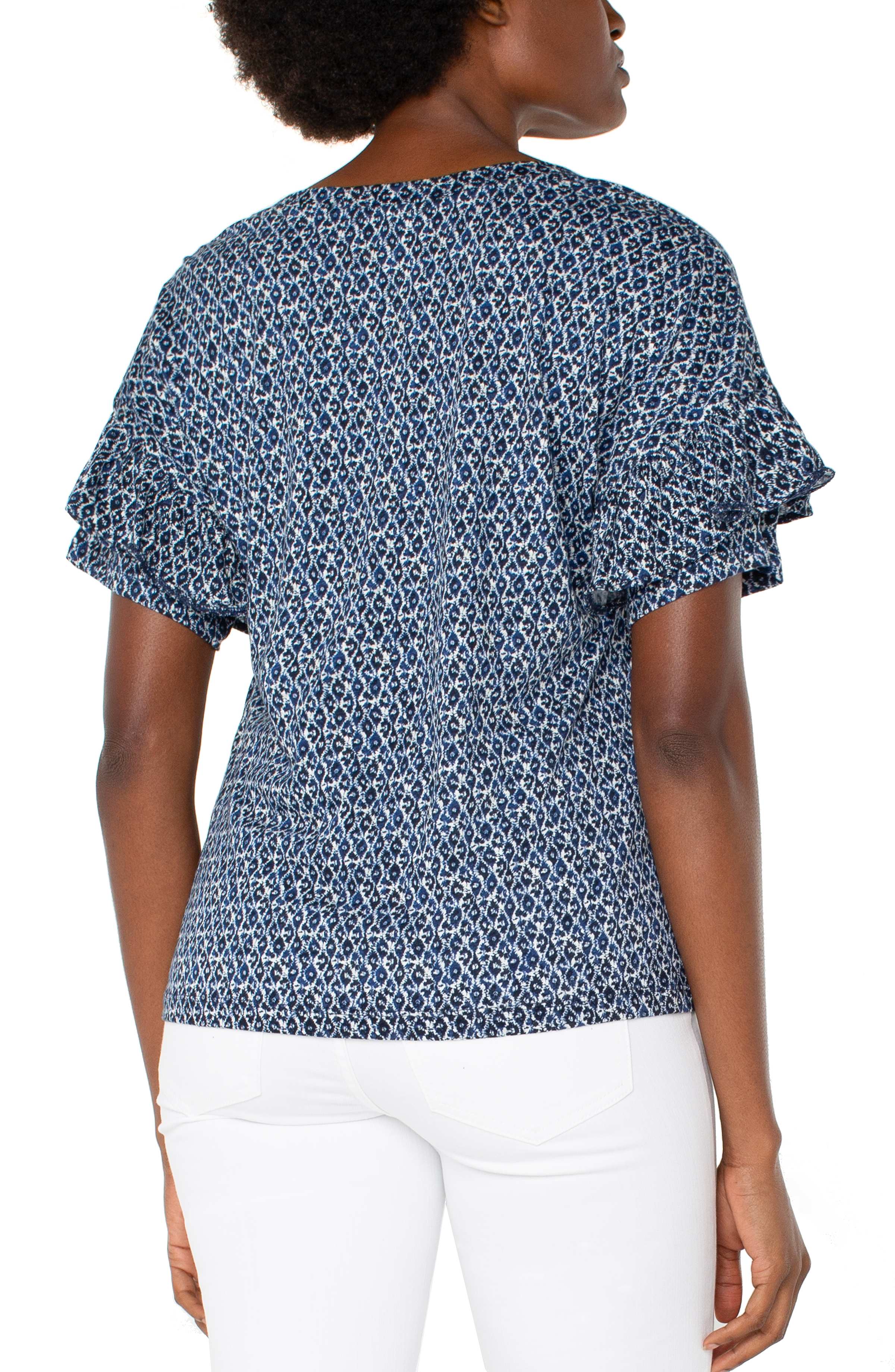 PETITE 1/2 SLEEVE DROP SHOULDER WITH RUFFLE - Image 2