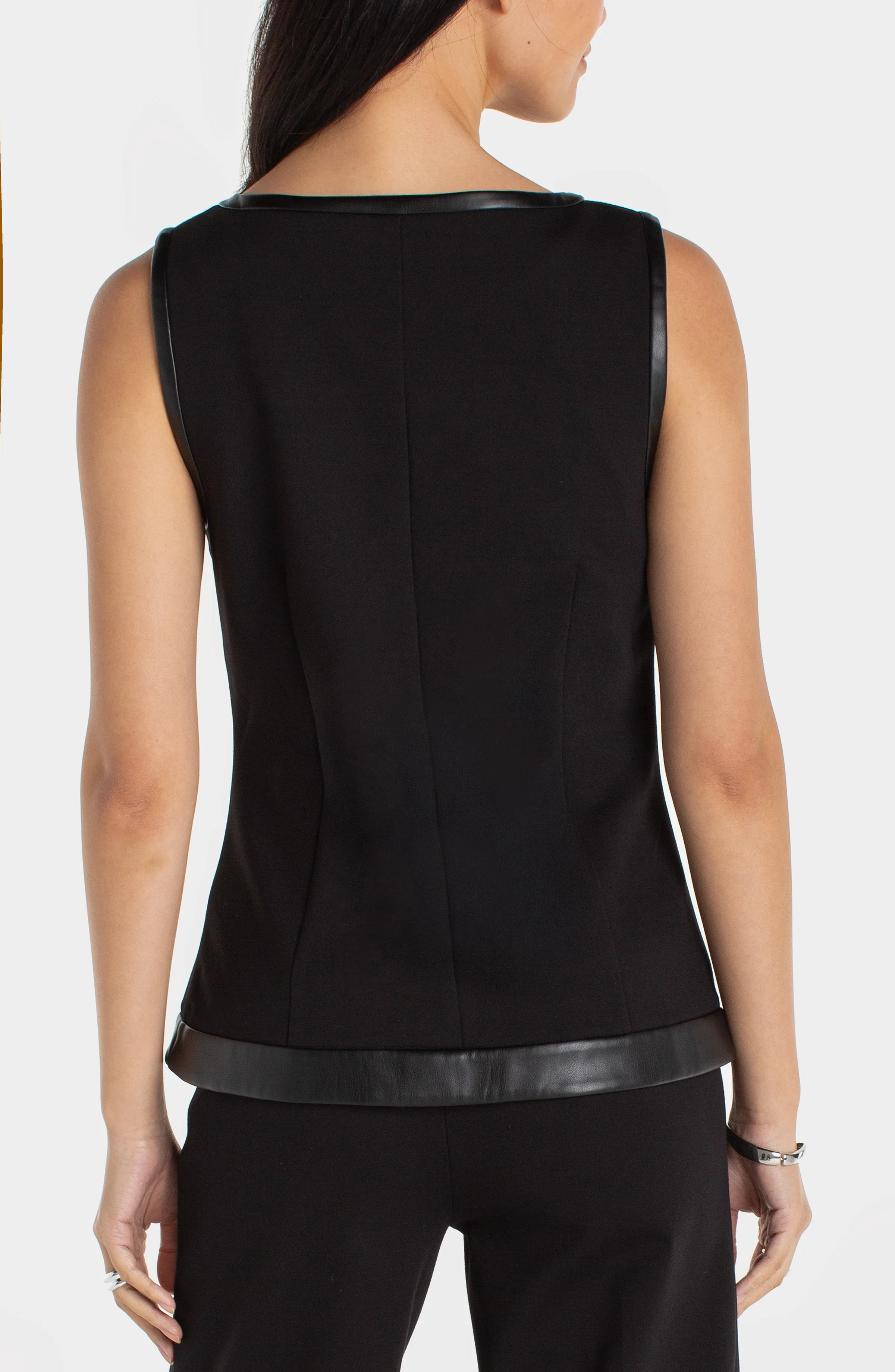 BOATNECK VEST W/ FAUX LEATHER TRIM - Image 2