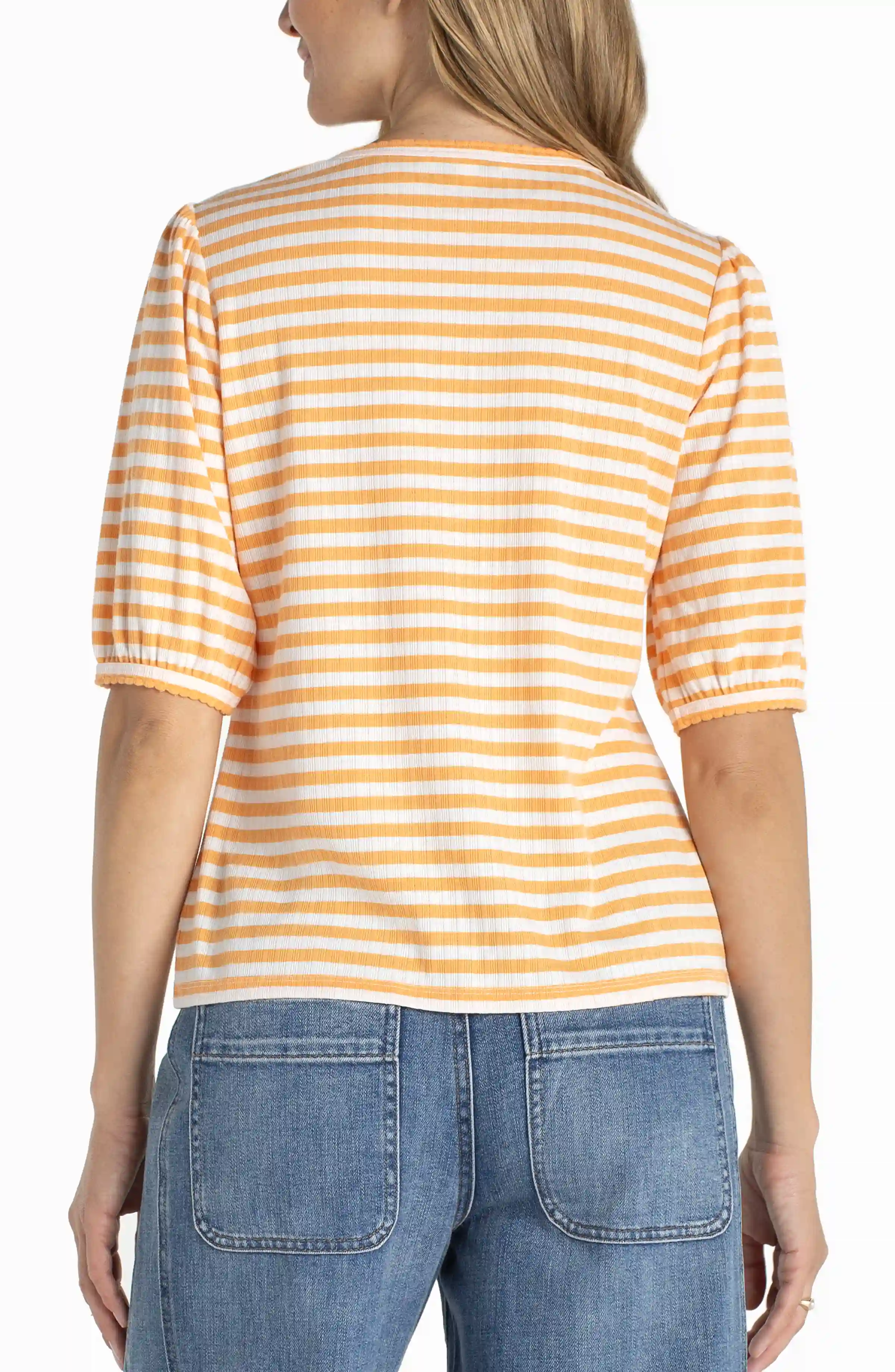 ELBOW SLEEVE HENLEY KNIT TOP - Image 2