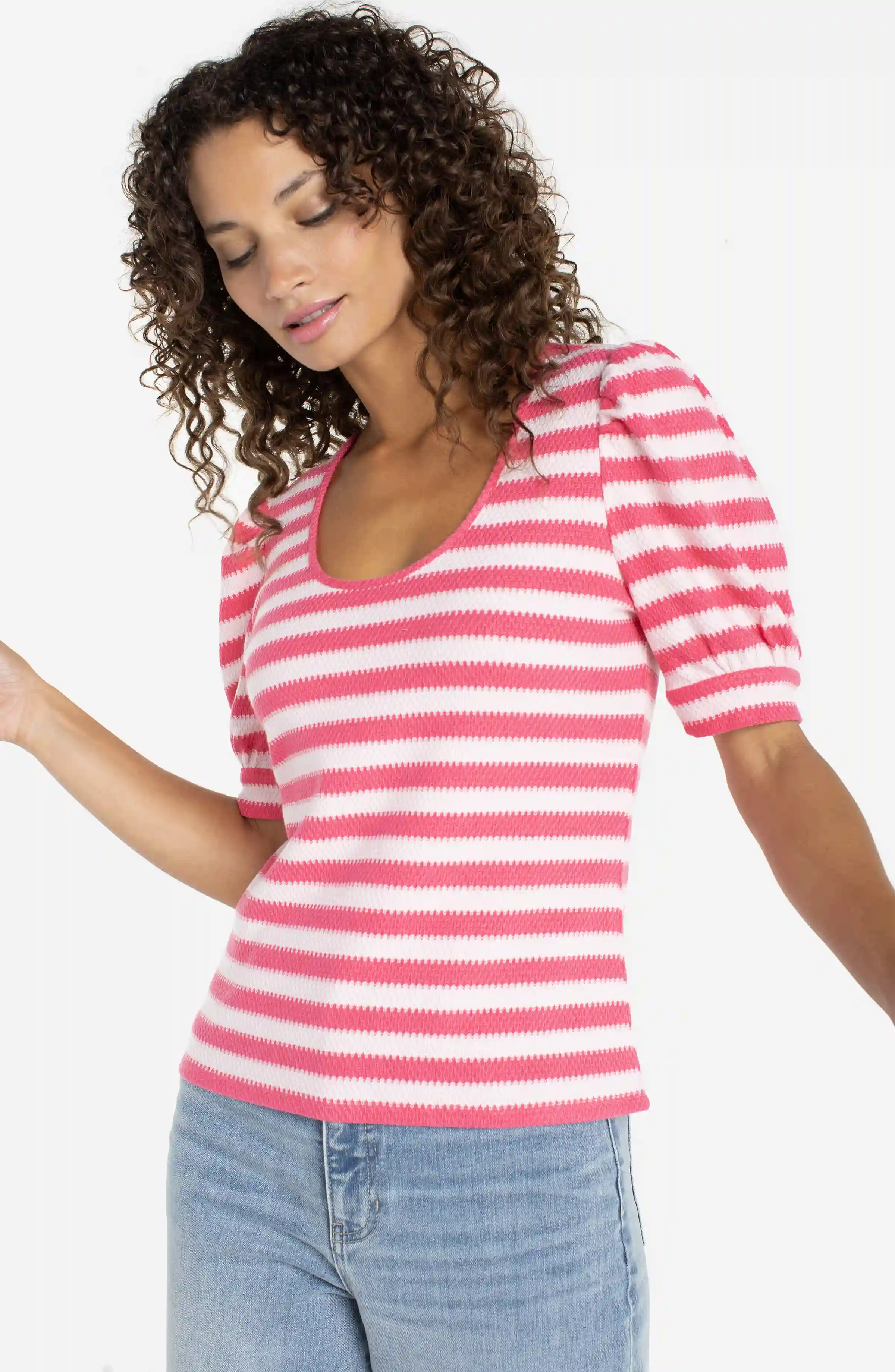 PETITE HALF SLEEVE SCOOP NECK KNIT TOP - Image 2