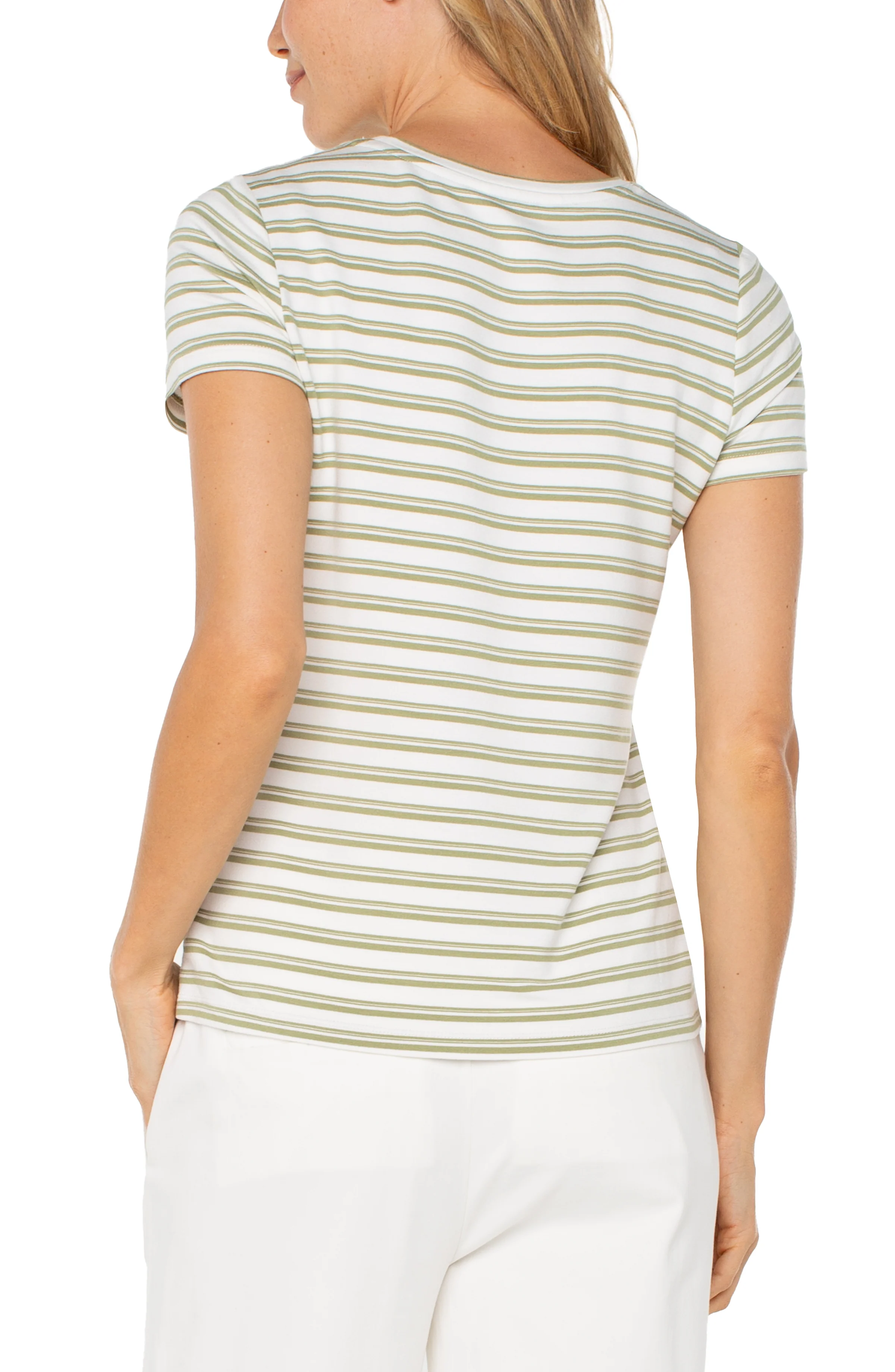PETITE SHORT SLEEVE CREW NECK CLASSIC KNIT TEE - Image 2