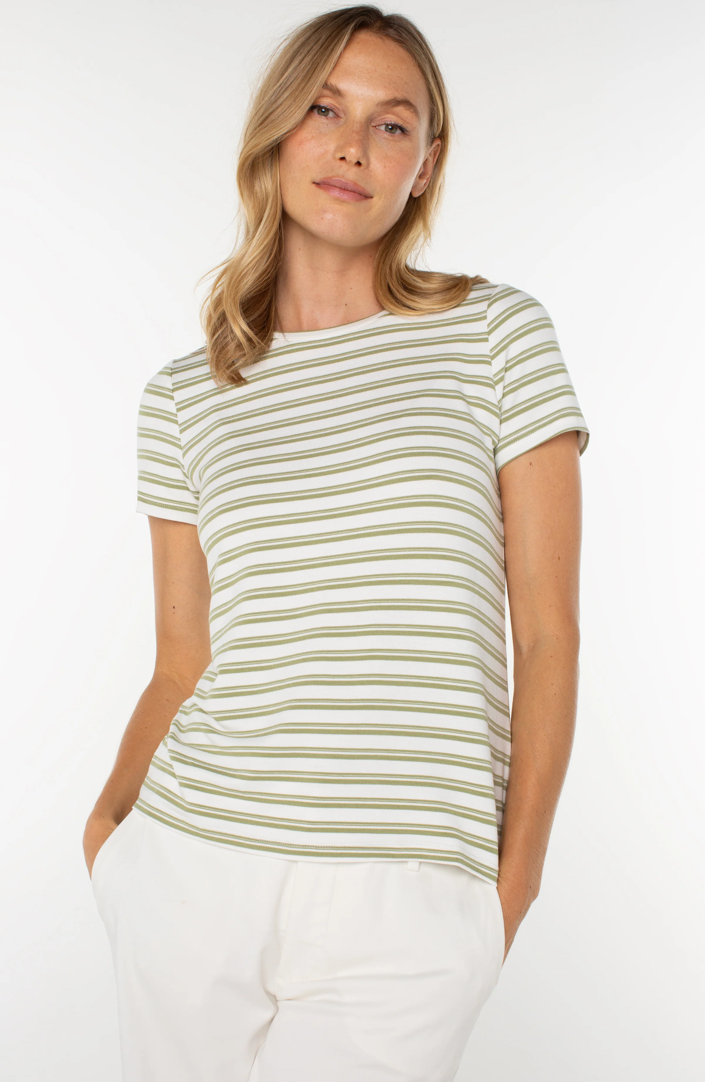 PETITE SHORT SLEEVE CREW NECK CLASSIC KNIT TEE - Image 4