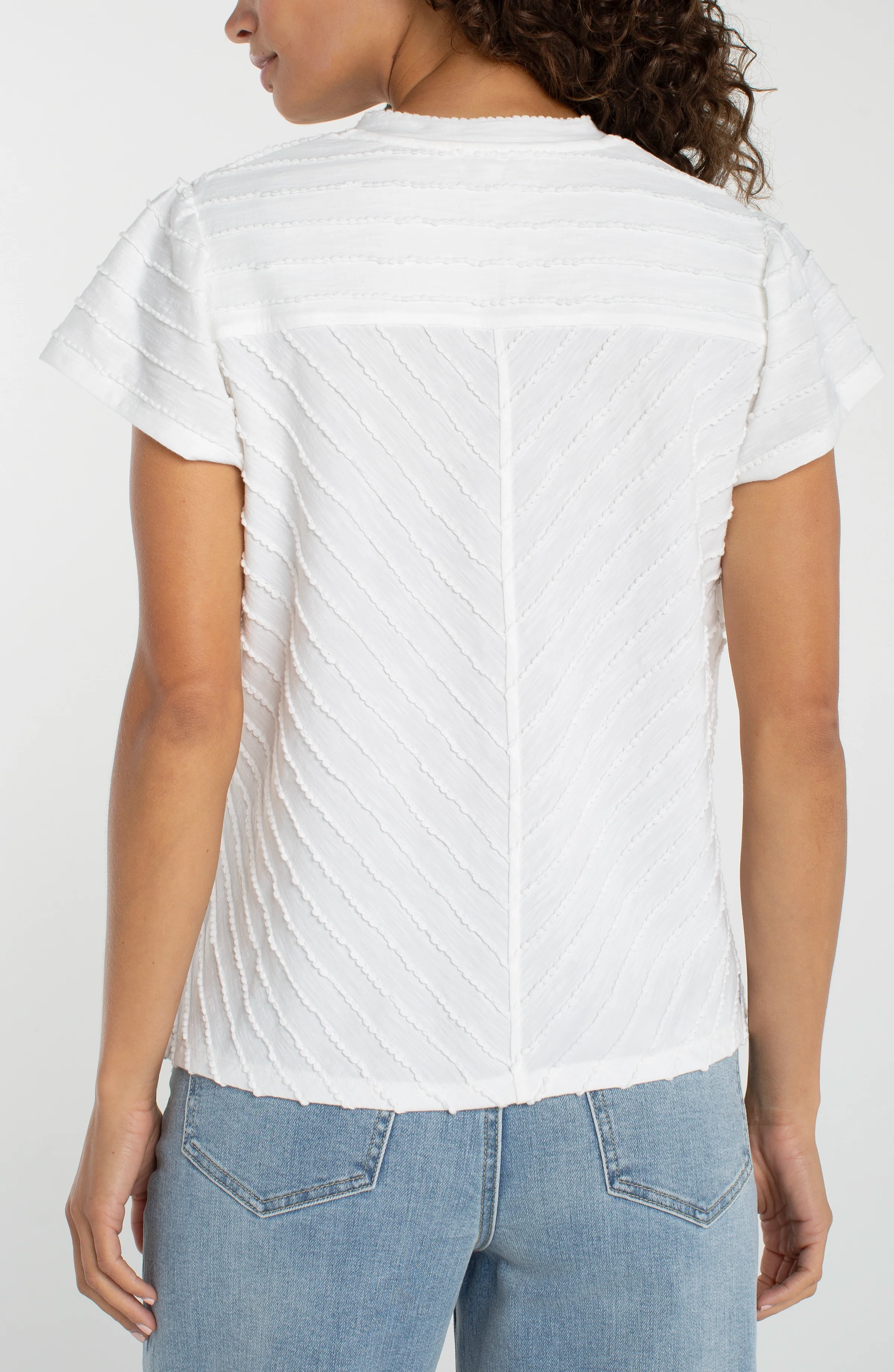 PETITE SHORT SLEEVE V-NECK KNIT TOP - Image 3