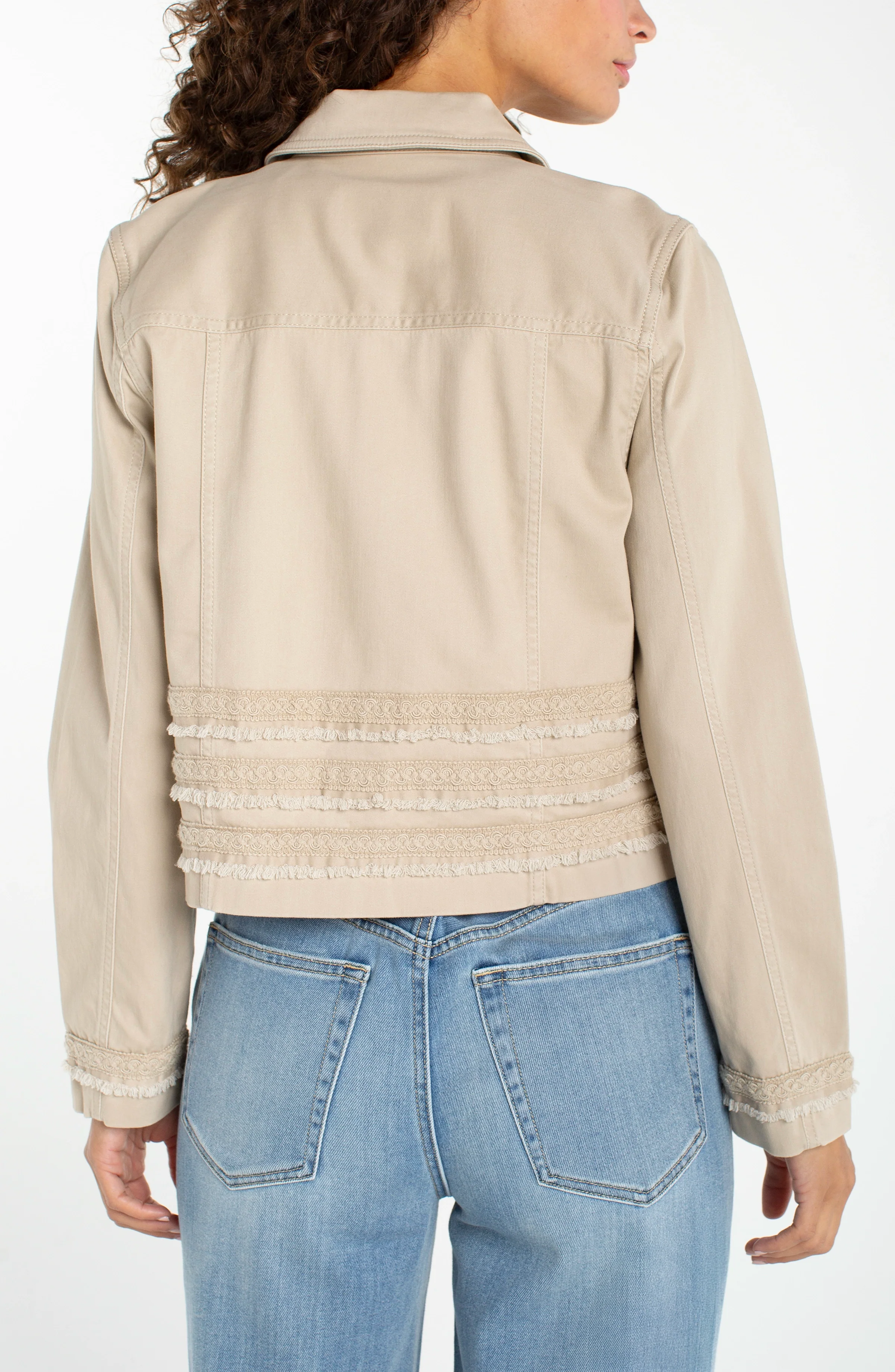 PETITE TRUCKER JACKET WITH FRAY & LACE - Image 4