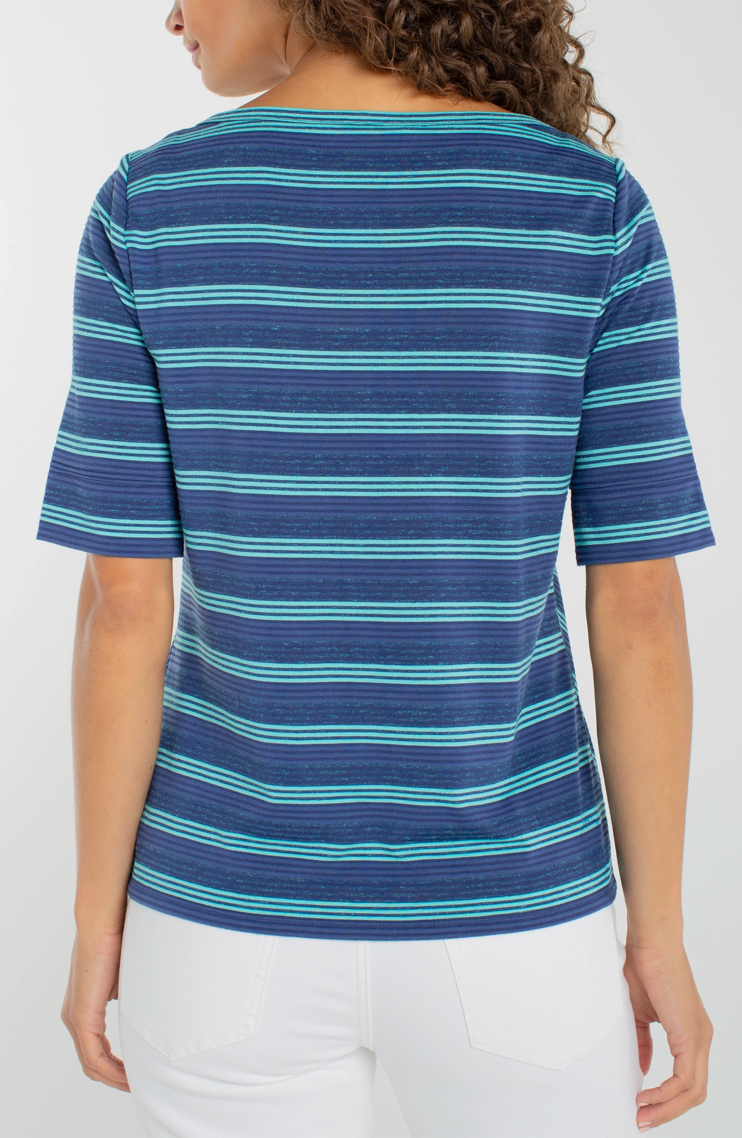 PETITE 1/2 SLEEVE BOATNECK KNIT TOP - Image 3
