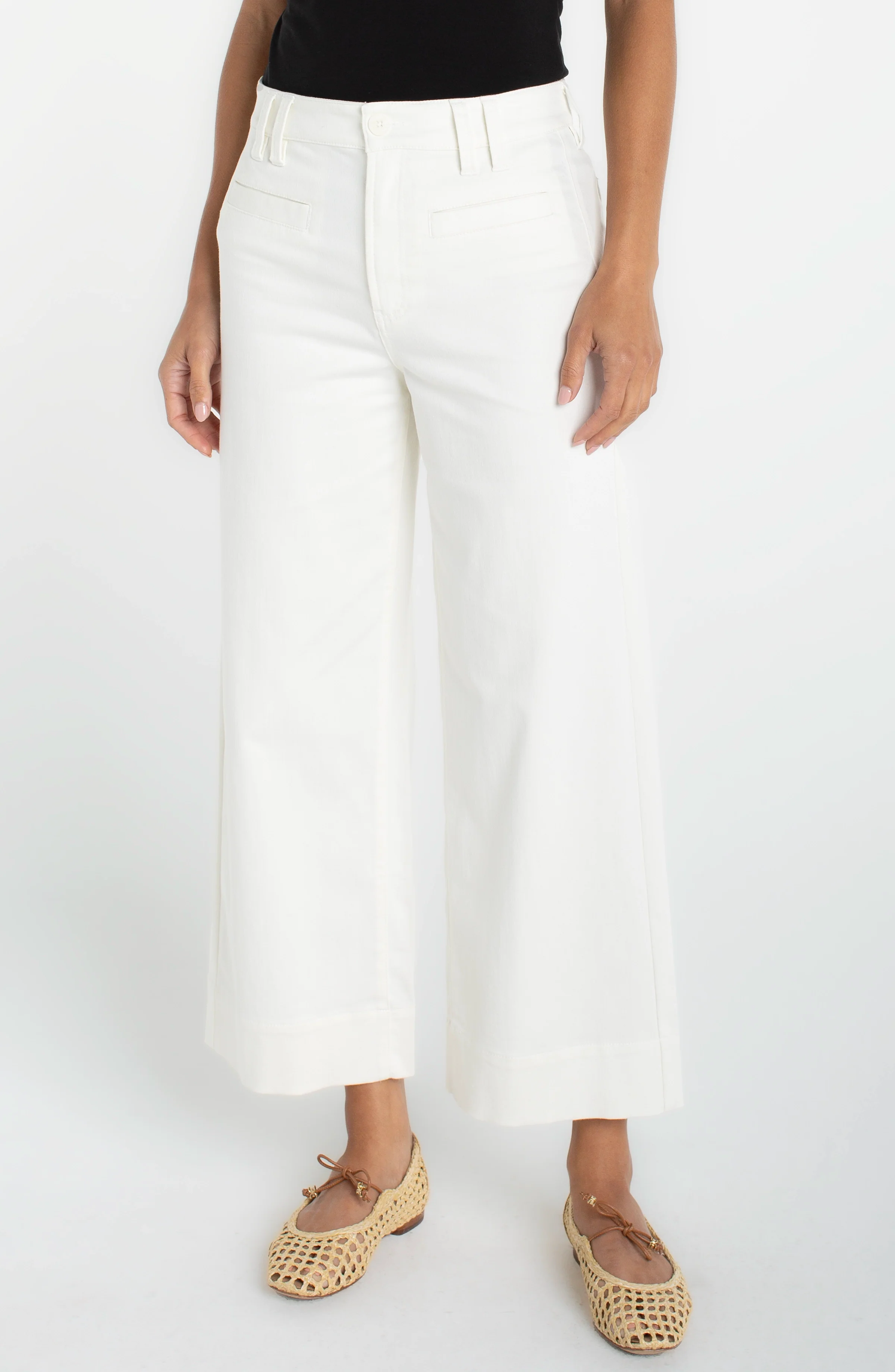 CROP WIDE LEG WITH WELT POCKETS