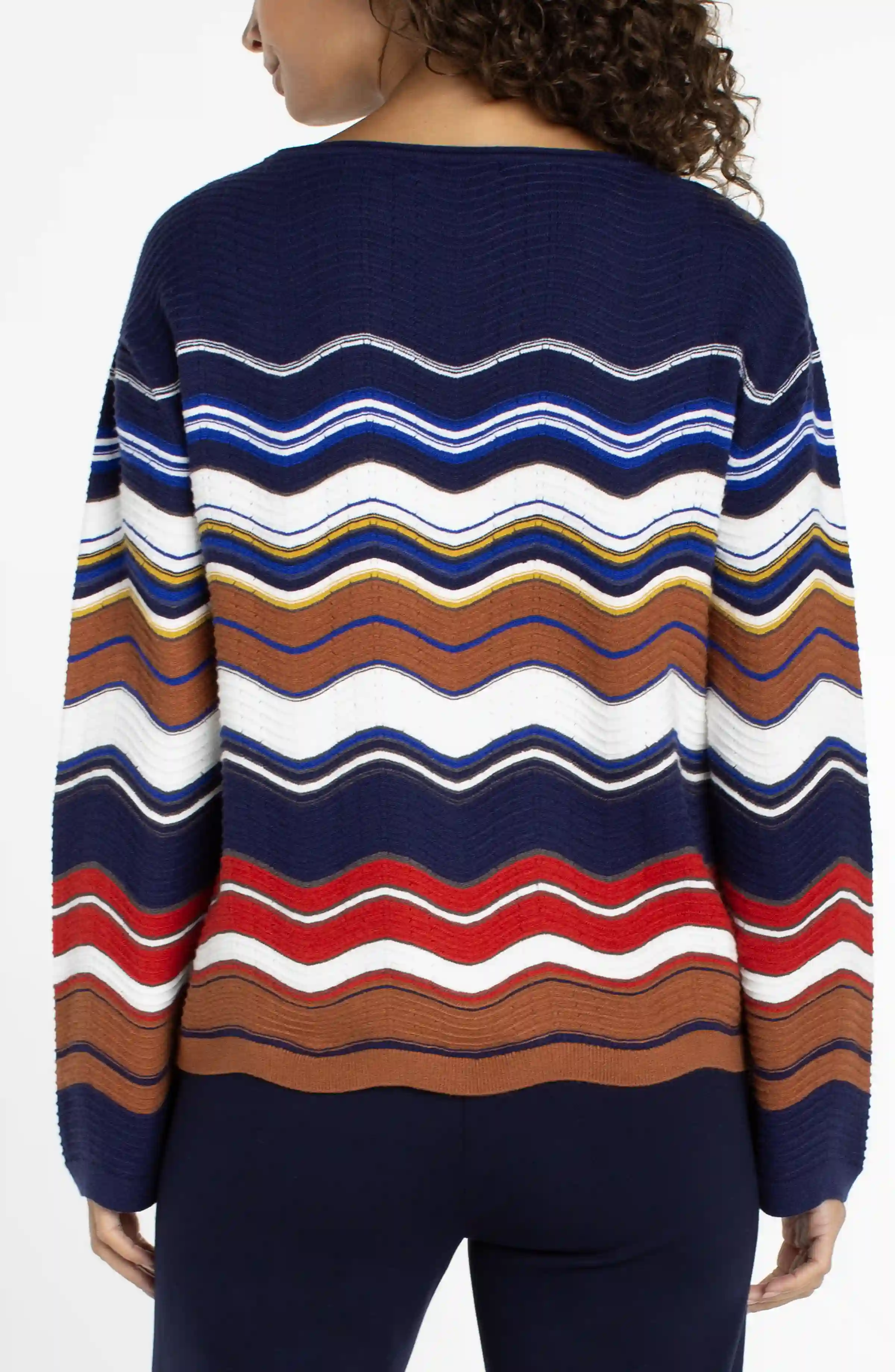LONG SLEEVE BOAT NECK SCALLOP HEM SWEATER - Image 3