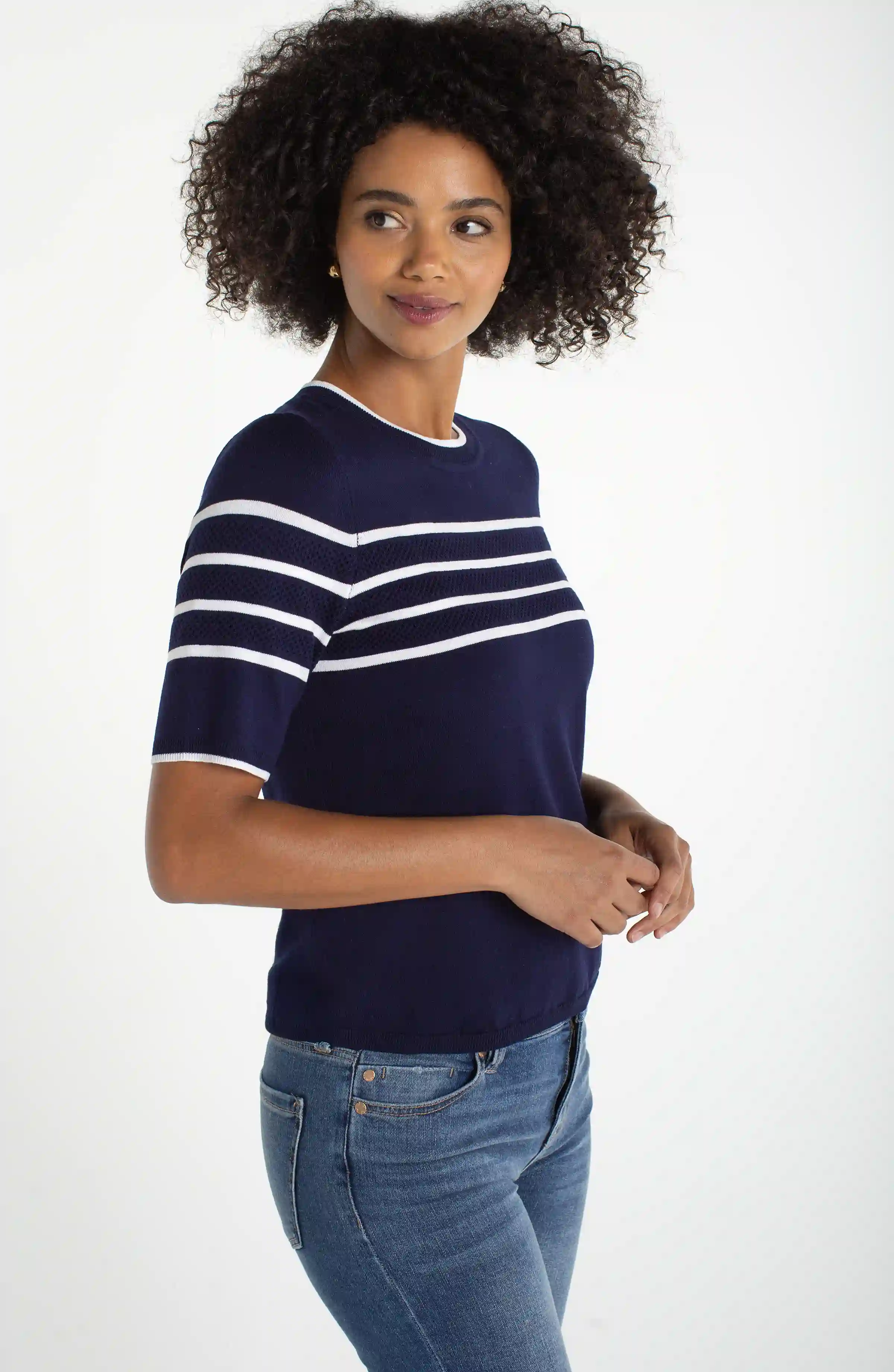 PETITE SHORT SLEEVE CREW NECK SWEATER - Image 4