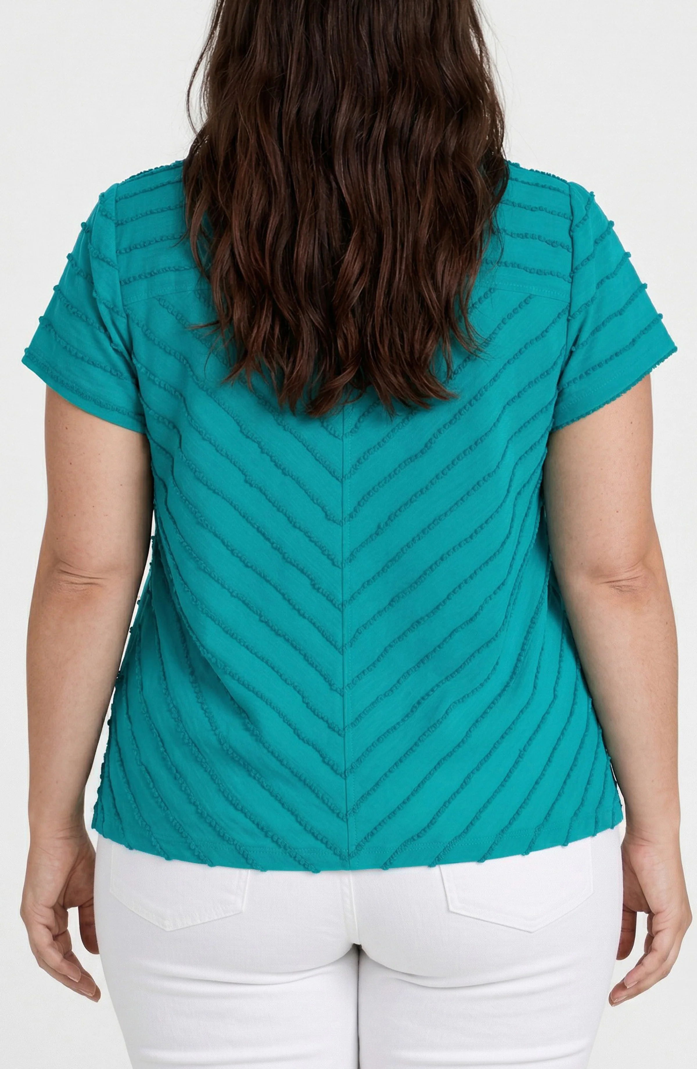 SHORT SLEEVE V-NECK KNIT TOP - Image 2
