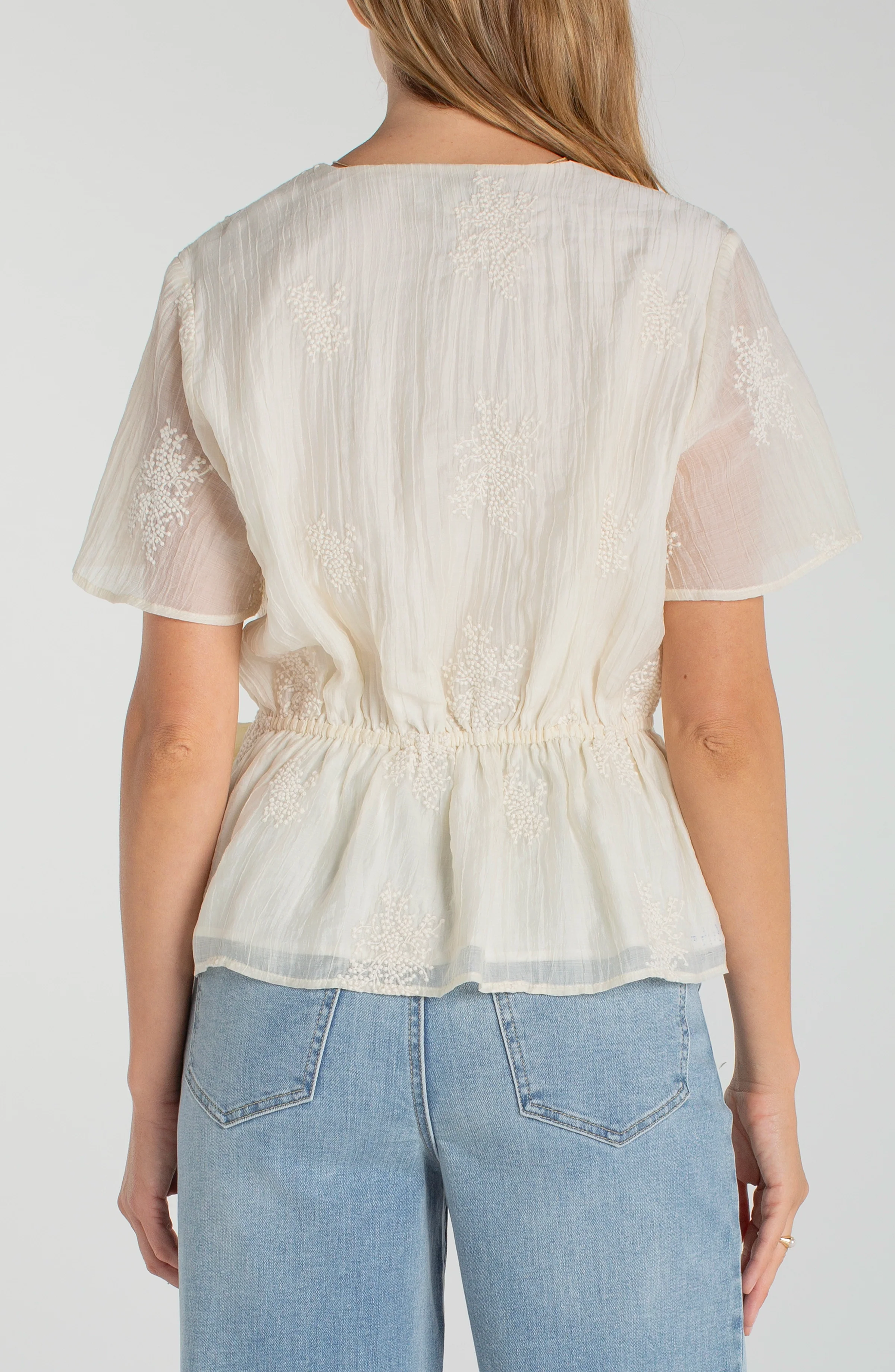 WRAP FRONT WOVEN TOP W/ TIE - Image 4