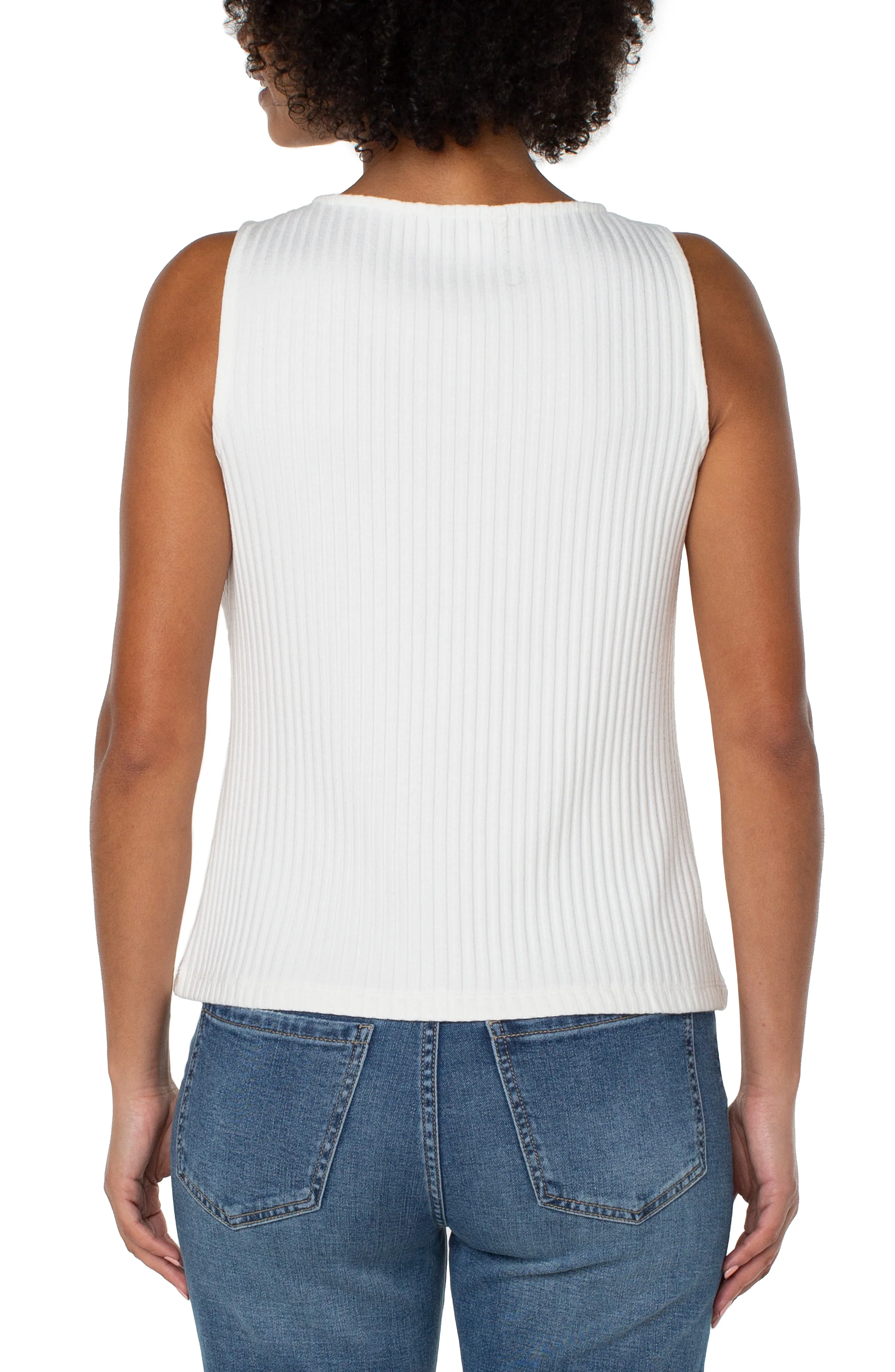 SLEEVELESS BOAT NECK RIB KNIT TOP - Image 3