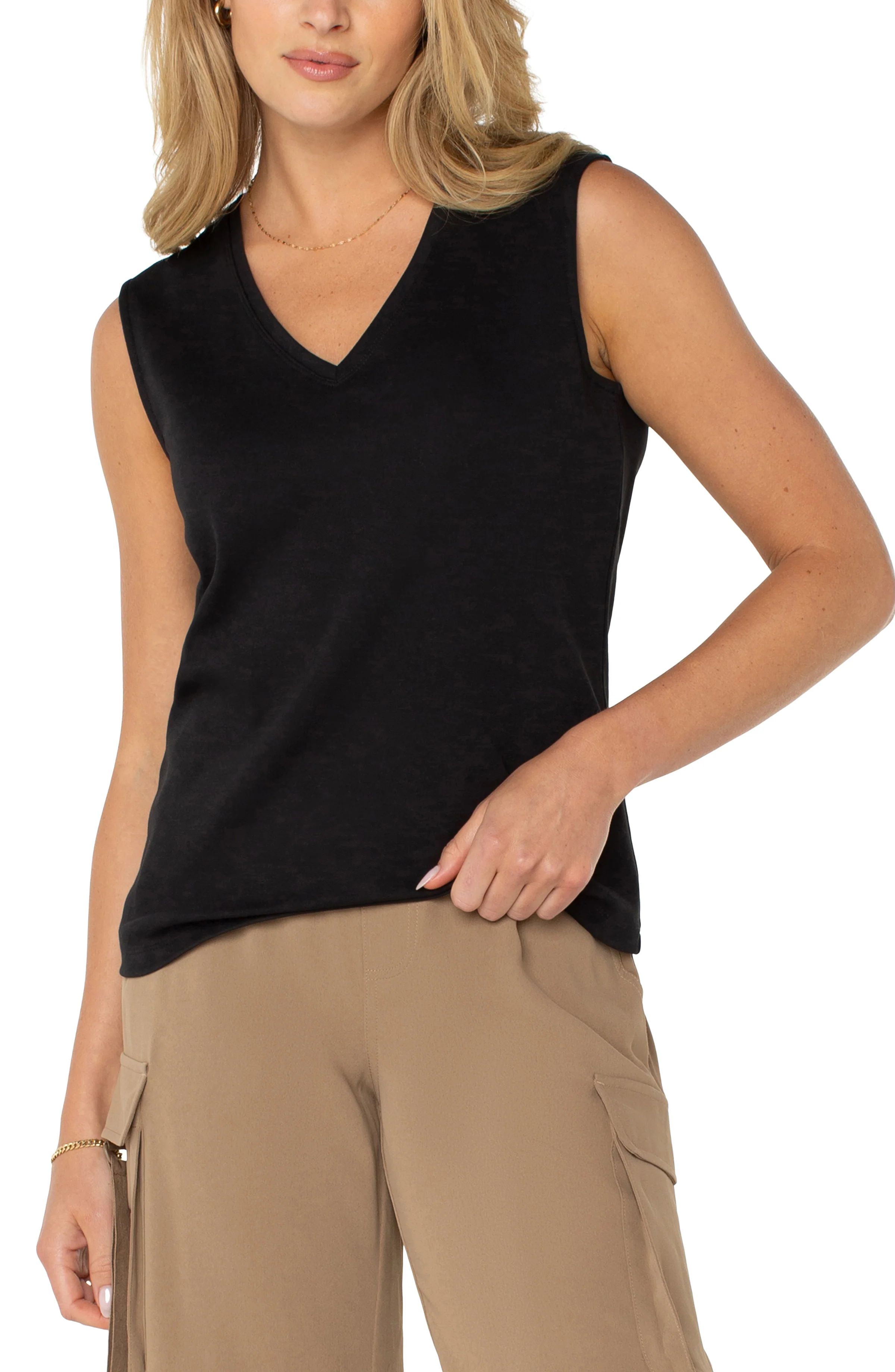 SLEEVELESS V-NECK KNIT TOP - Image 4