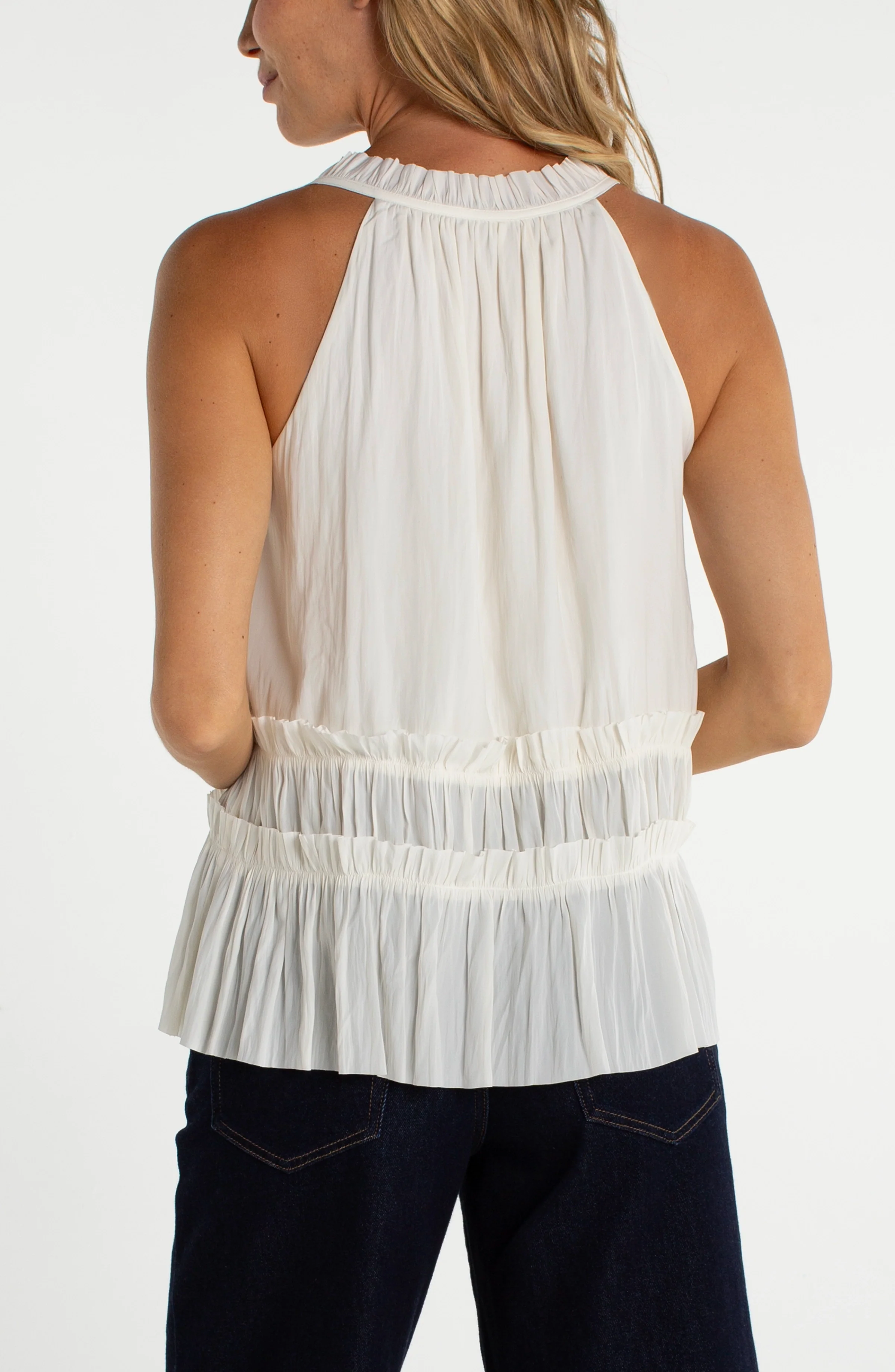 SLEEVELESS WOVEN TOP WITH RUFFLES - Image 3