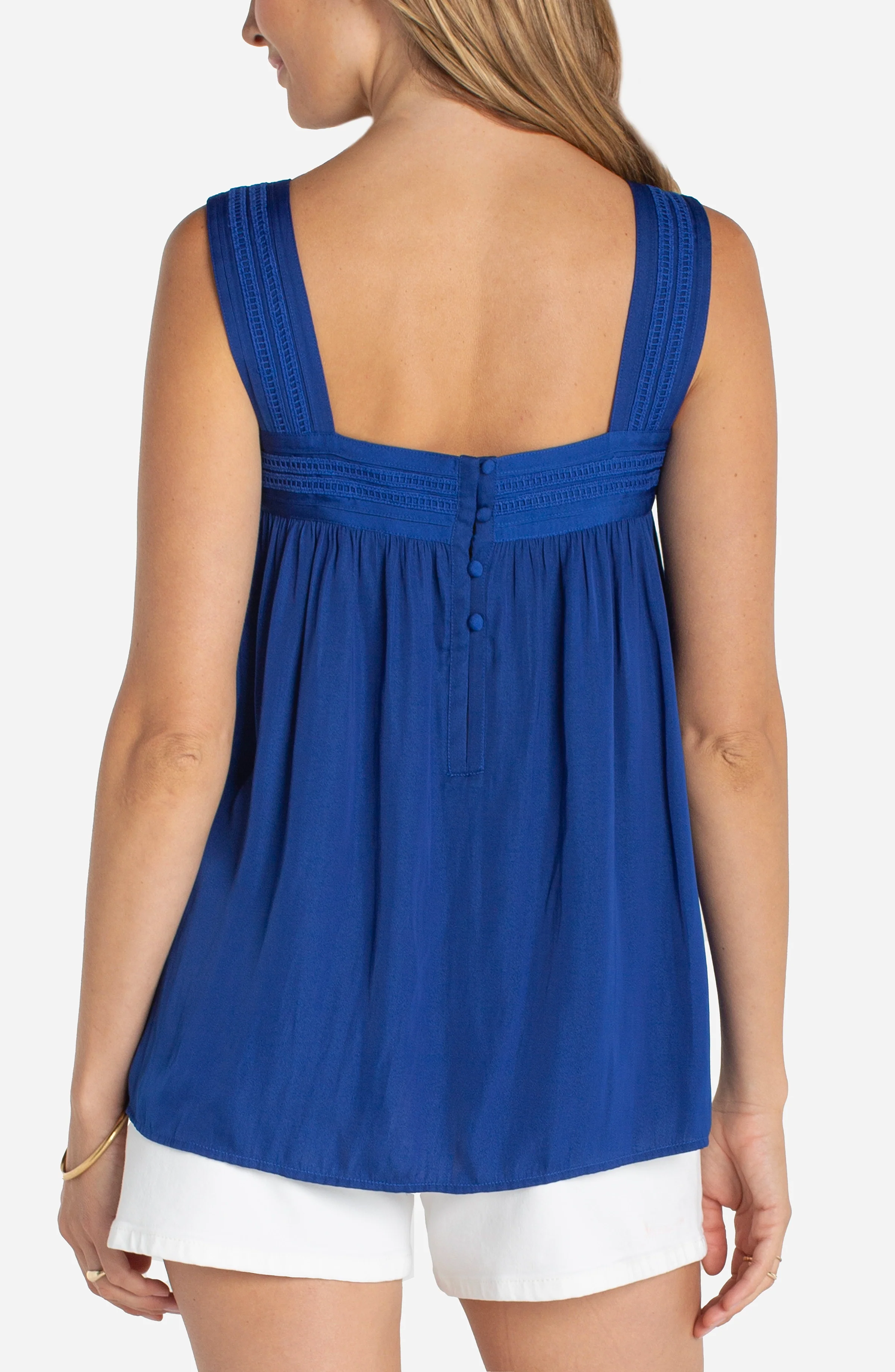 SLEEVELESS WOVEN TOP W/ PINTUCK STRAPS - Image 2
