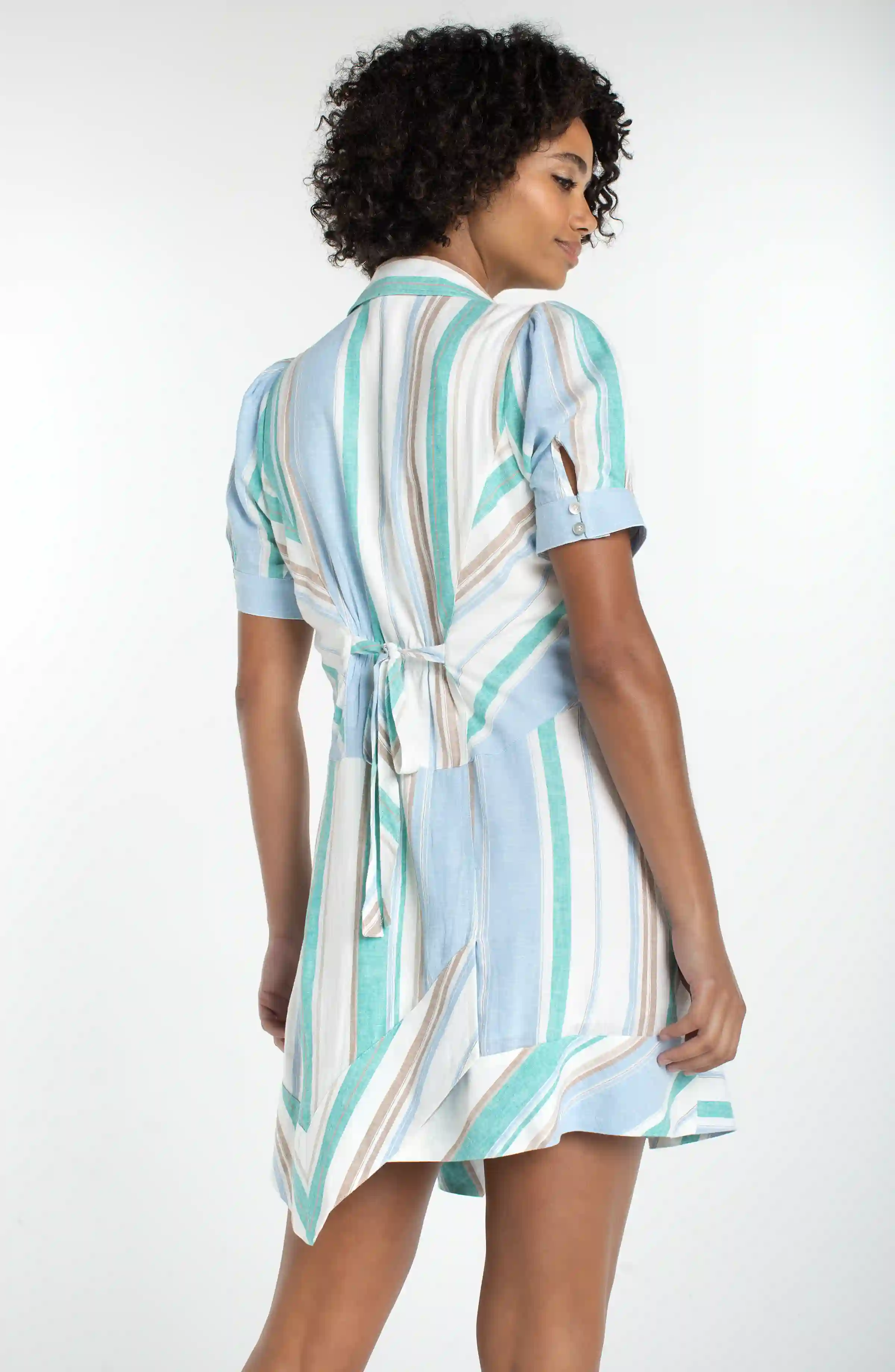 RAGLAN ASYMMETRICAL WOVEN SHIRT DRESS - Image 2