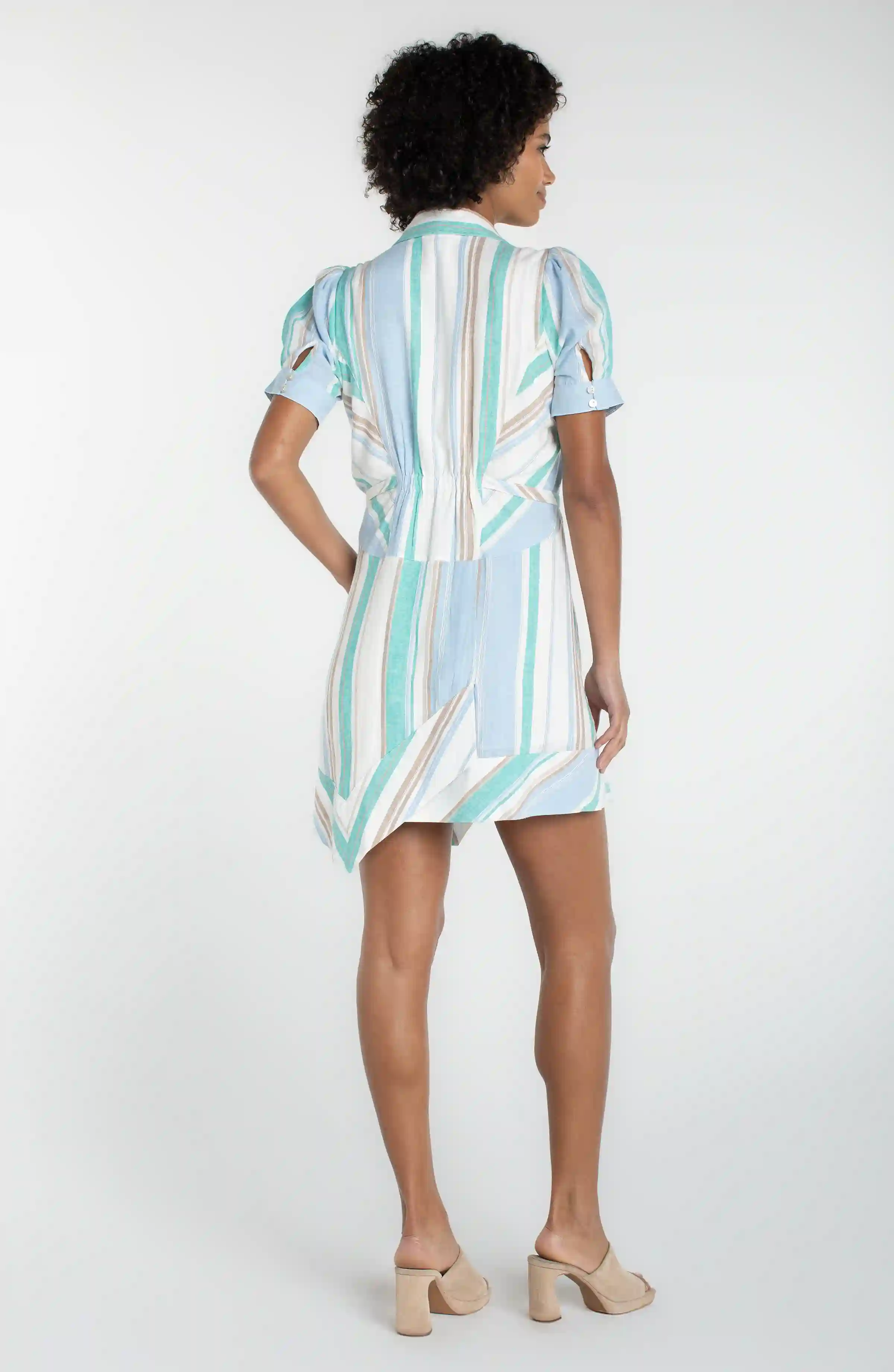 RAGLAN ASYMMETRICAL WOVEN SHIRT DRESS - Image 4