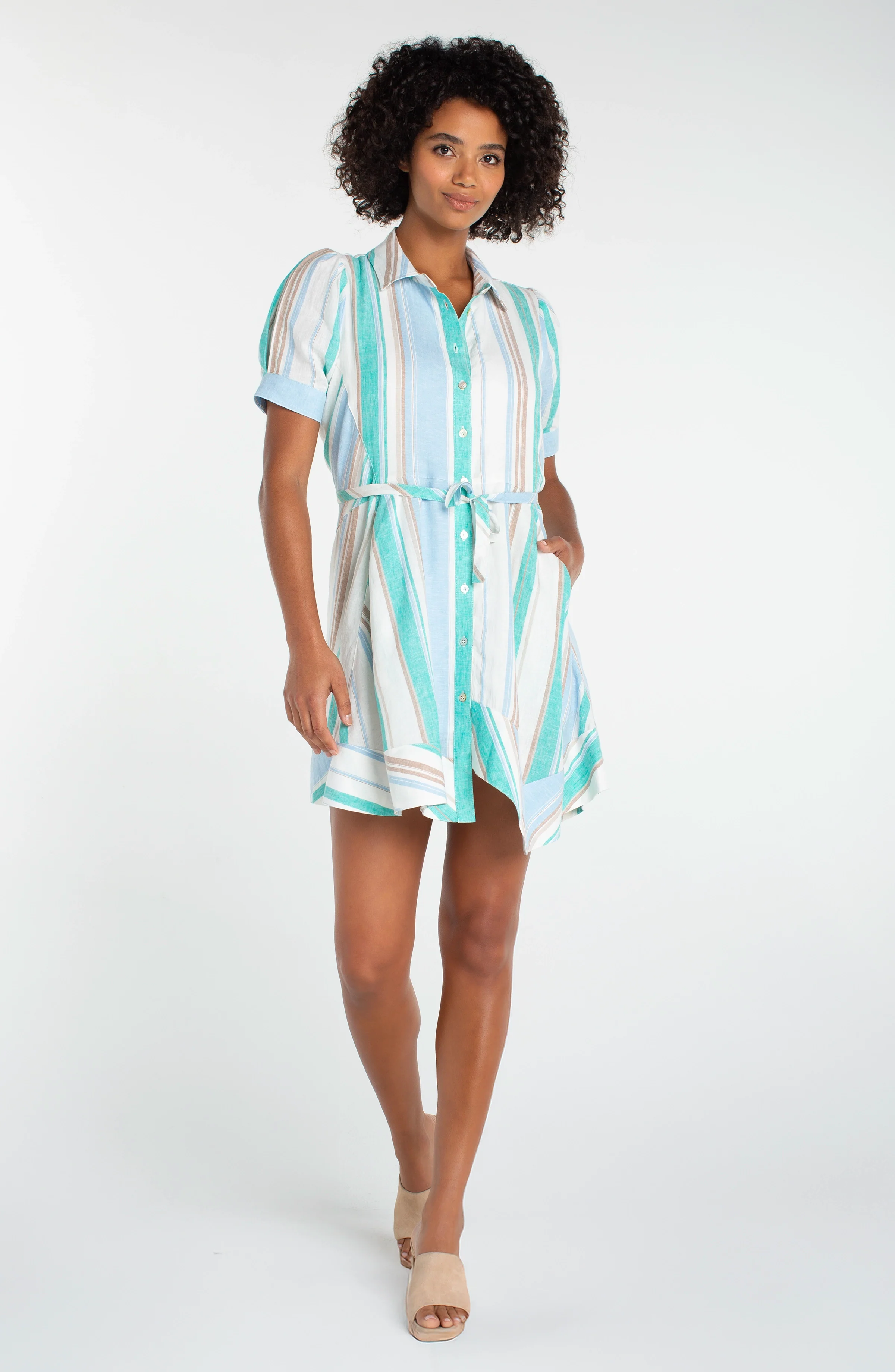 RAGLAN ASYMMETRICAL WOVEN SHIRT DRESS - Image 5