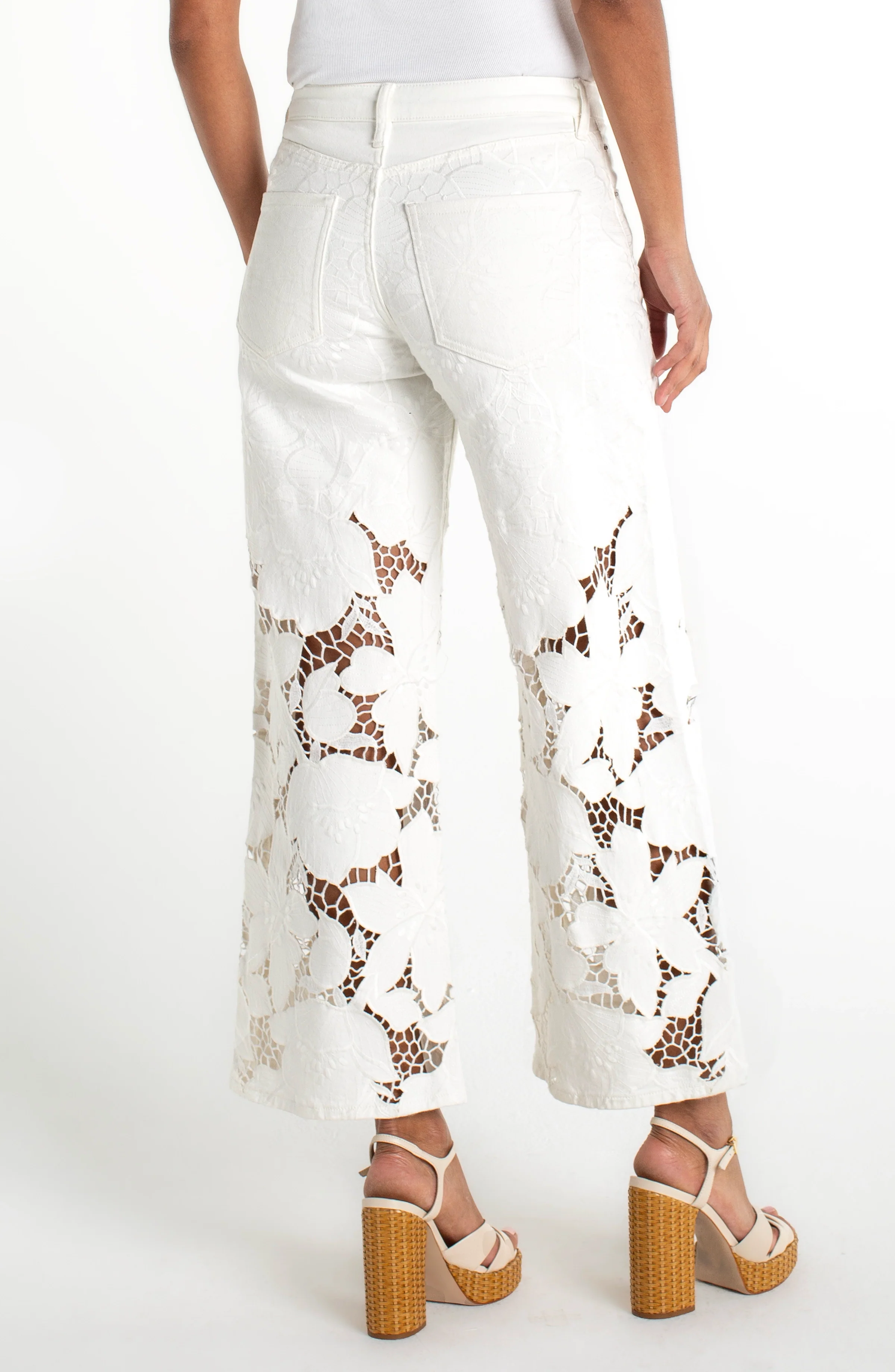 STRIDE WIDE LEG W/ FLORAL CUTWORK - Image 2