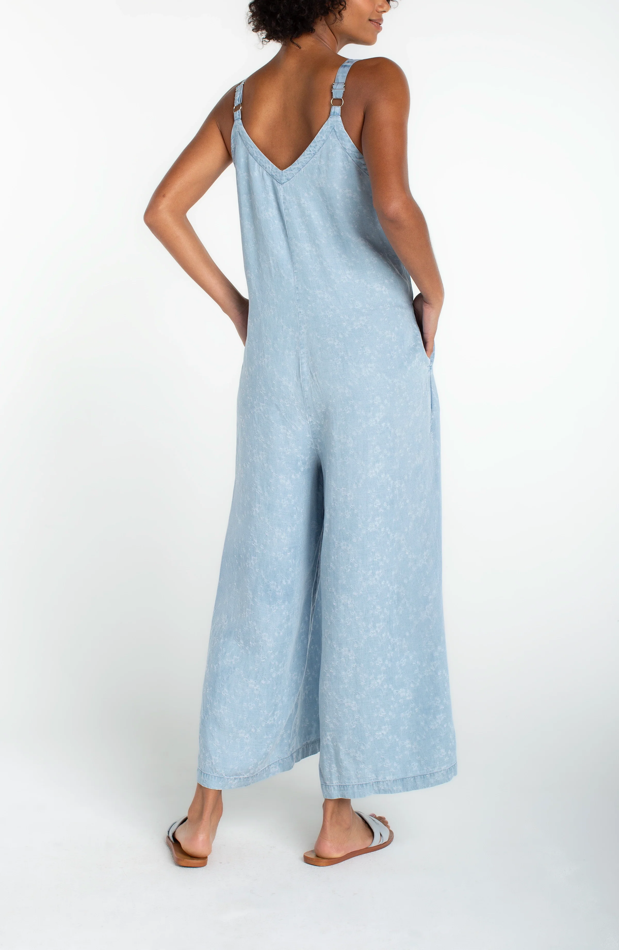 WIDE LEG CROP JUMPSUIT W/ ADJUSTABLE STRAPS - Image 3