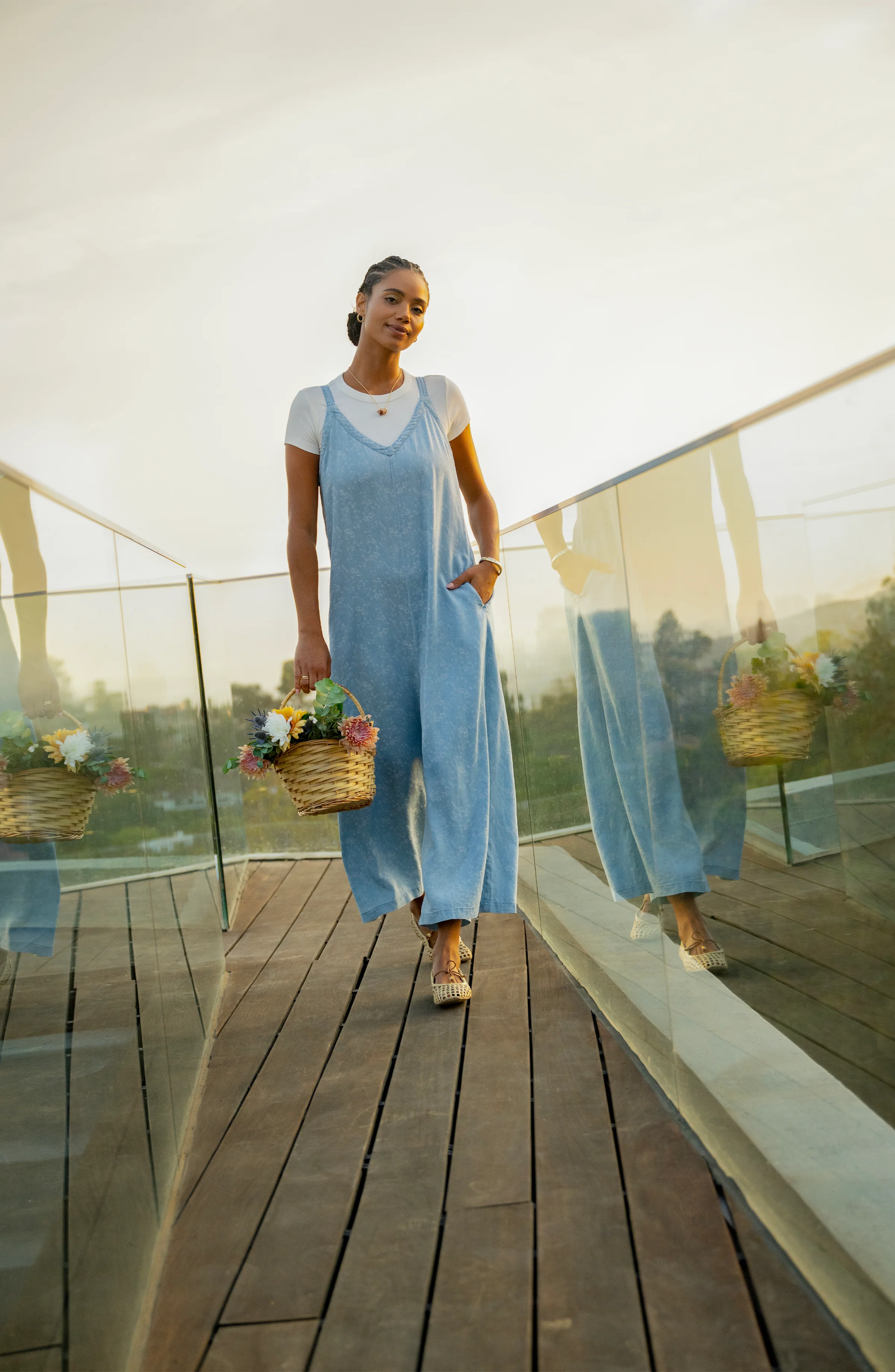WIDE LEG CROP JUMPSUIT W/ ADJUSTABLE STRAPS - Image 5